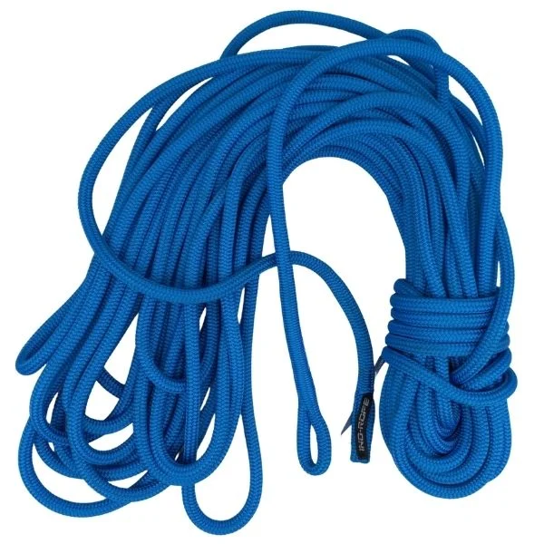 Âme Dyneema® RSK78 | gaine mixte Technora® – Dyneema® et Polyester, Ø10mm, 70m, Œil épissé gainé Dyneema sur 20m, Passant-messager, Blanc-Noir